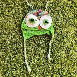 Hand Knit Owl Hat